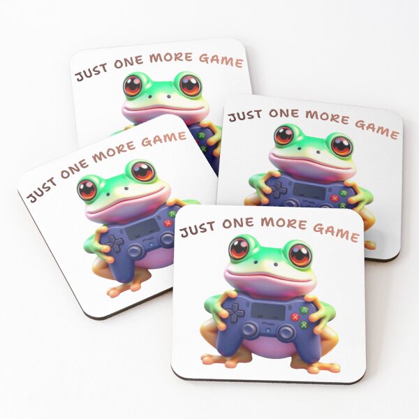 Item preview, Just One More Game - Cute 3D Gamer Frog designed and sold by RohiMade.