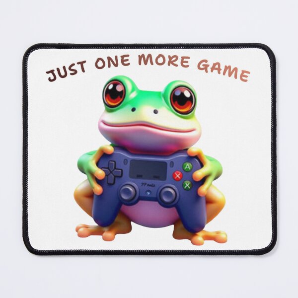 Item preview, Just One More Game - Cute 3D Gamer Frog designed and sold by RohiMade.