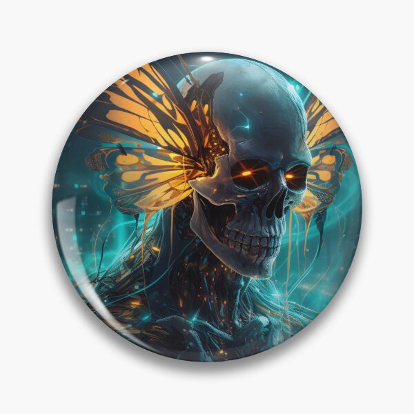 Item preview, Valen's Metamorph - cyberpunk skull art: digital dark fantasy designed and sold by QiMera.