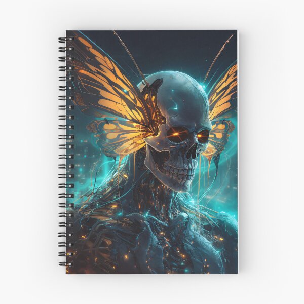 Item preview, Valen's Metamorph - cyberpunk skull art: digital dark fantasy designed and sold by QiMera.