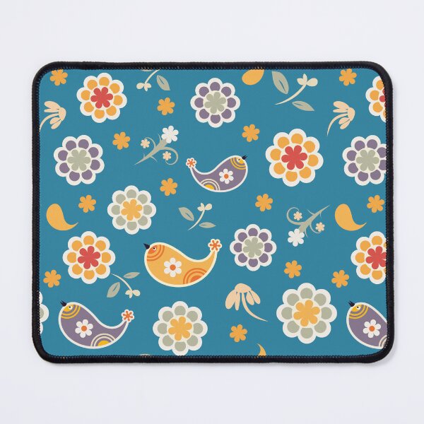 Item preview, Scandinavian Folk Bird Floral Pattern – Retro Nordic Cute Flower Design designed and sold by CHANCHANAI.