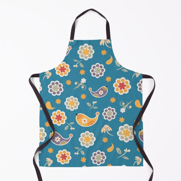Item preview, Scandinavian Folk Bird Floral Pattern – Retro Nordic Cute Flower Design designed and sold by CHANCHANAI.