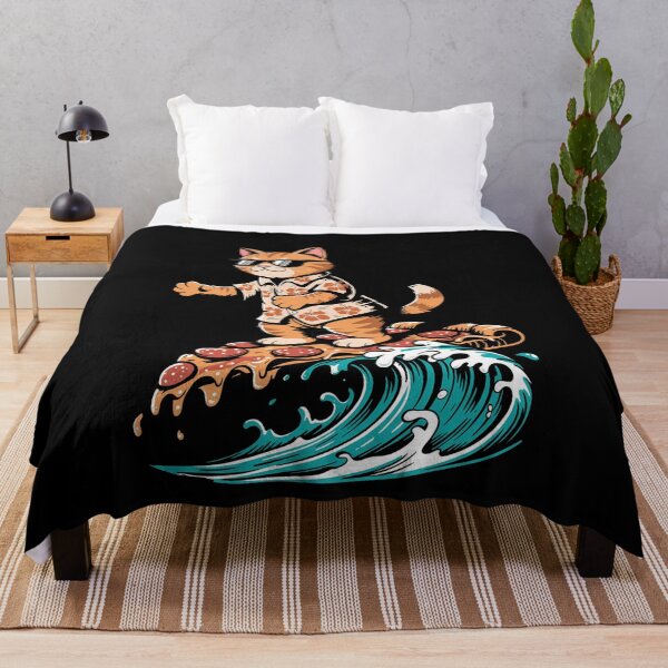 Item preview, Cool Cat Surfing Pizza Slice Tropical Wave designed and sold by k3rstman1.