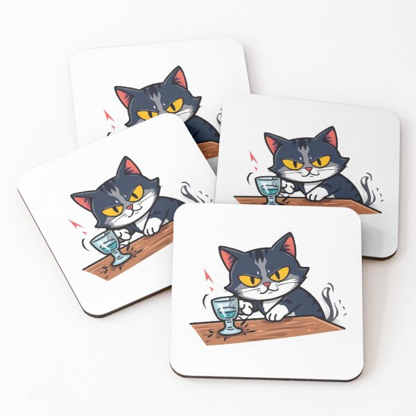 Item preview, Dramatic Cat Knocking Over Glass Chaos Sticker designed and sold by NeonNerdStudio.