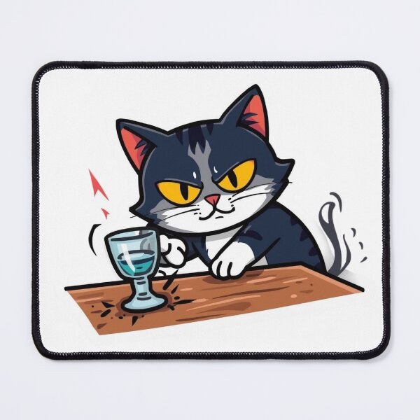 Item preview, Dramatic Cat Knocking Over Glass Chaos Sticker designed and sold by NeonNerdStudio.