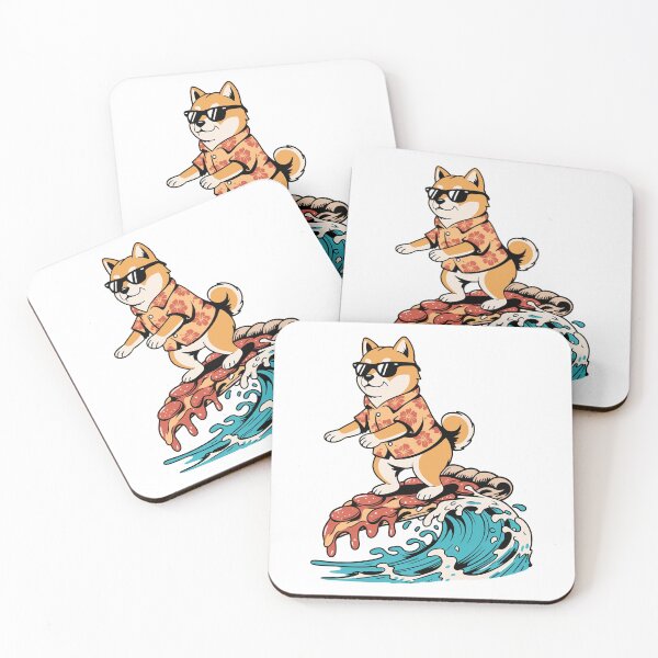 Item preview, Surfing Shiba Inu Dog on Pizza Slice designed and sold by k3rstman1.