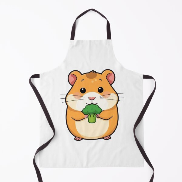 Item preview, Tiny Hamster Eating Broccoli Cute Pet Sticker designed and sold by NeonNerdStudio.