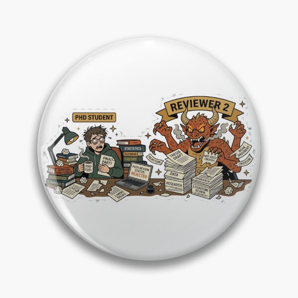 Item preview, Embrace the Chaos: The Ultimate Thesis vs. Reviewer 2 Struggle Sticker designed and sold by AuroraPixelDa.