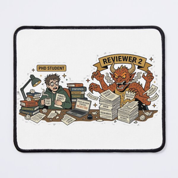 Item preview, Embrace the Chaos: The Ultimate Thesis vs. Reviewer 2 Struggle Sticker designed and sold by AuroraPixelDa.