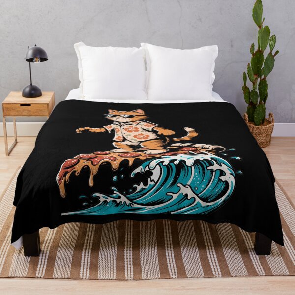 Item preview, Surfing Pizza Cat In Hawaiian Shirt designed and sold by k3rstman1.