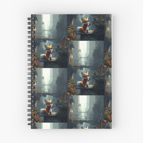Item preview, Tiny fox Pip on crumbling urban rooftop. designed and sold by pipworldstudio.