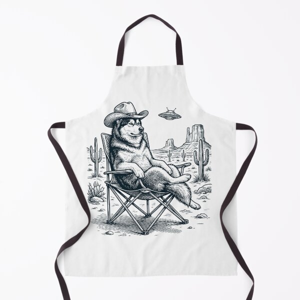 Item preview, Vintage Alaskan Malamute Cowboy UFO Western Alien Dog Lover designed and sold by DoodleTortle.