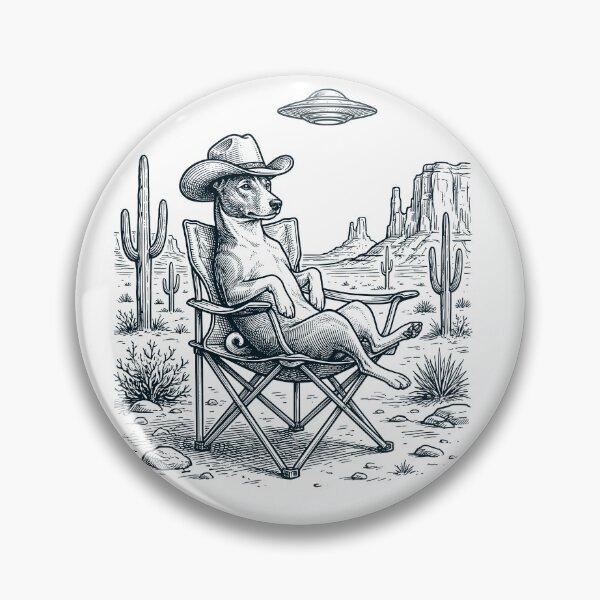 Item preview, Vintage Basenji Cowboy UFO Western Alien Dog Lover designed and sold by DoodleTortle.