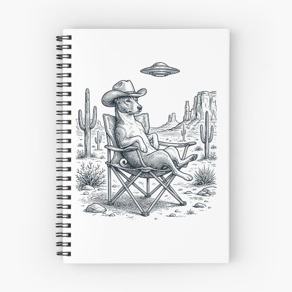 Item preview, Vintage Basenji Cowboy UFO Western Alien Dog Lover designed and sold by DoodleTortle.