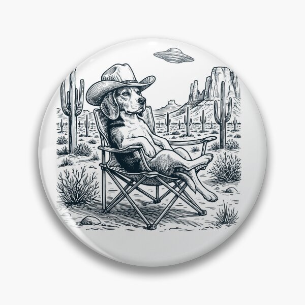 Item preview, Vintage Beagle Cowboy UFO Western Alien Dog Lover designed and sold by DoodleTortle.