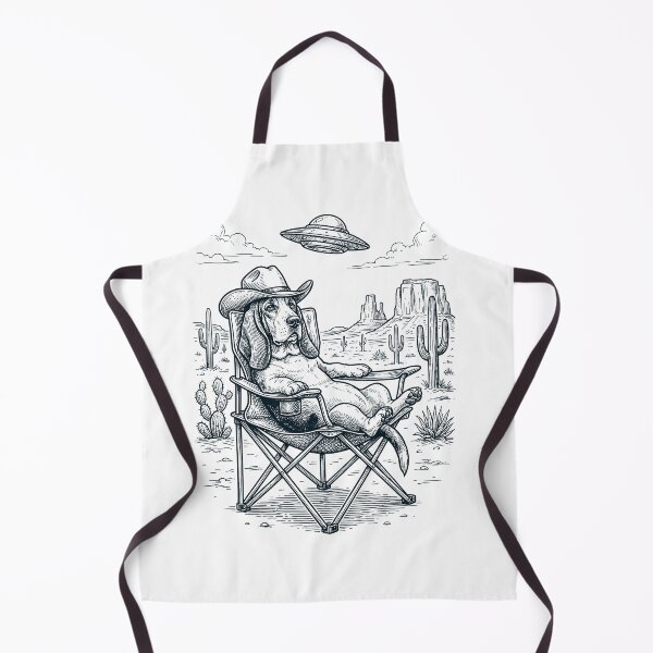 Item preview, Vintage Basset Hound Cowboy UFO Western Alien Dog Lover designed and sold by DoodleTortle.