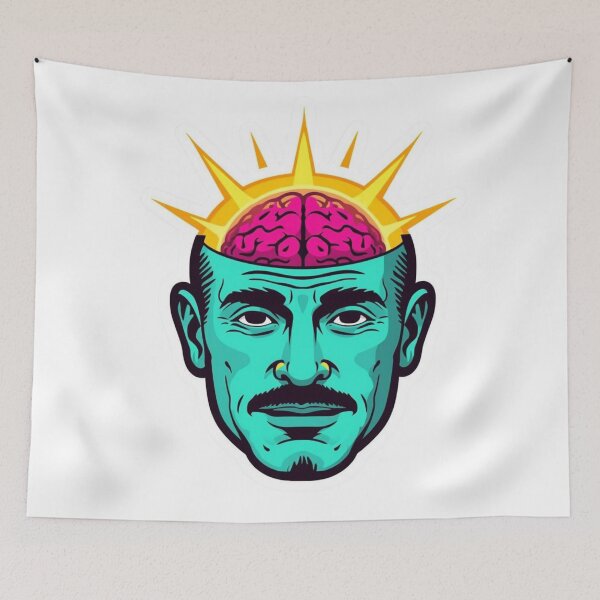 Item preview, Big Brain Energy Glowing Mind Funny Meme Sticker designed and sold by NeonNerdStudio.