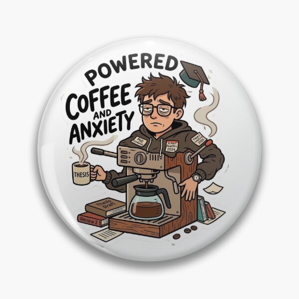 Item preview, Powered by Coffee and Anxiety designed and sold by AuroraPixelDa.