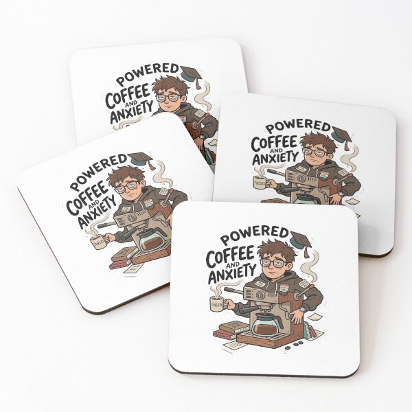 Item preview, Powered by Coffee and Anxiety designed and sold by AuroraPixelDa.