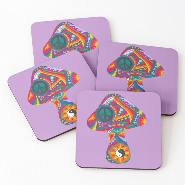 Item preview, Psychedelic Mushroom Art Lilac– Retro Hippie Rainbow Groovy Peace Design designed and sold by Kellie Espie Art.