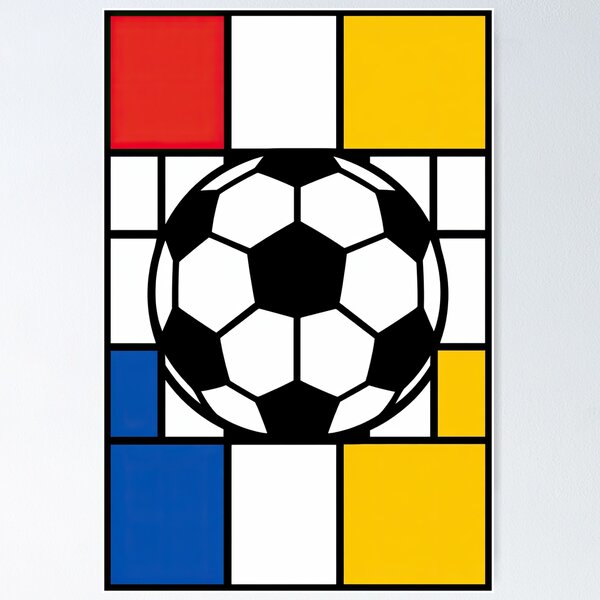 Item preview, Geometric Soccer Ball Art Inspired by Mondrian designed and sold by BrickByDream.