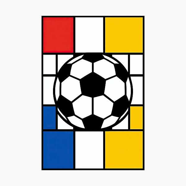 Item preview, Geometric Soccer Ball Art Inspired by Mondrian designed and sold by BrickByDream.