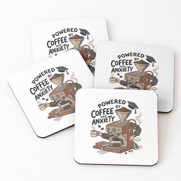 Item preview, Powered by Coffee and Anxiety designed and sold by AuroraPixelDa.