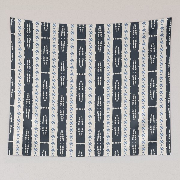 Item preview, Scandinavian Indigo Seamless Pattern, Navy Blue Geometric Stripe Digital Paper, Minimal Nordic Folk Pattern, Coastal Fabric Design, Modern Tribal Surface Pattern designed and sold by FRH Design ⭐⭐⭐⭐⭐.
