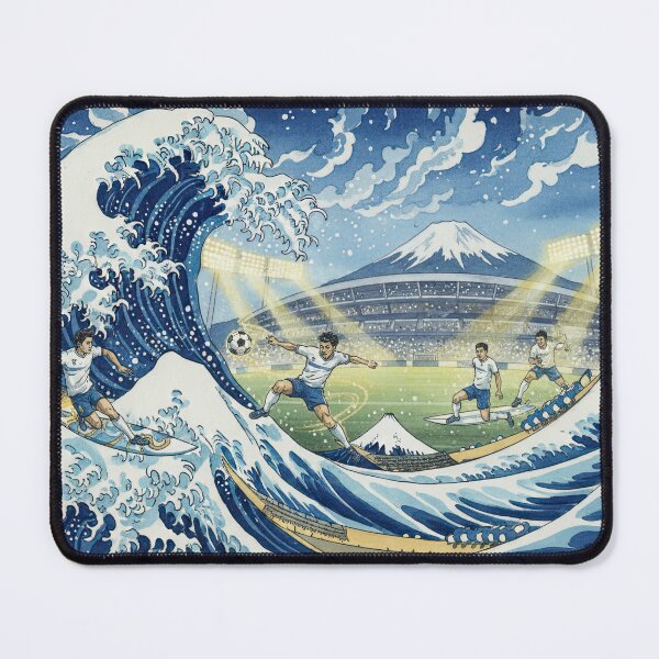 Item preview, Soccer Players in Hokusai Waves Japan designed and sold by BrickByDream.