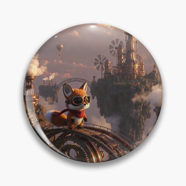 Item preview, Pip on steampunk bridge amid floating islands. designed and sold by pipworldstudio.