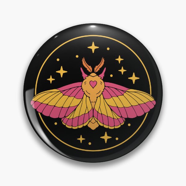 Item preview, Rosy maple moth designed and sold by Erika Vaigel Creations.