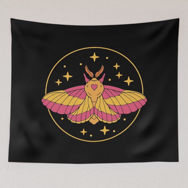 Item preview, Rosy maple moth designed and sold by Erika Vaigel Creations.
