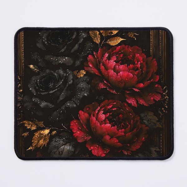 Item preview, Dark Roses Gold Baroque Floral Art designed and sold by LuxeBuzz.