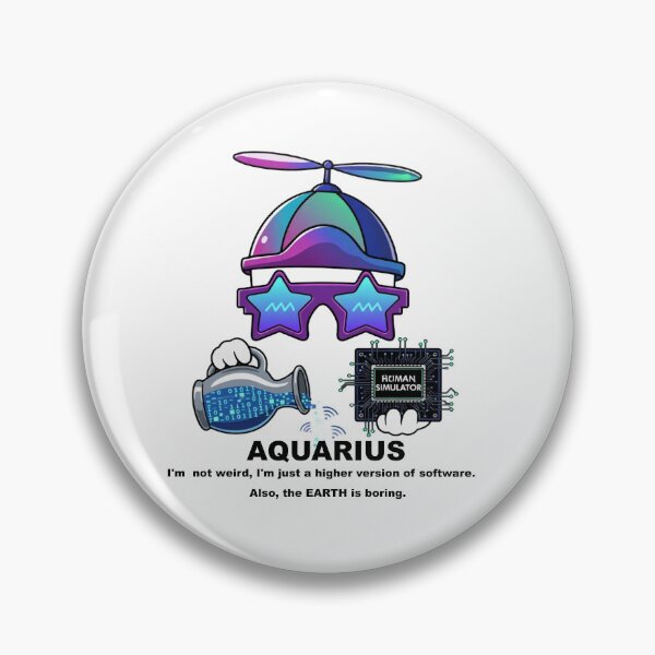 Item preview, Funny Aquarius Zodiac - "Higher Software" Digital Alien Design designed and sold by ClaussShop.