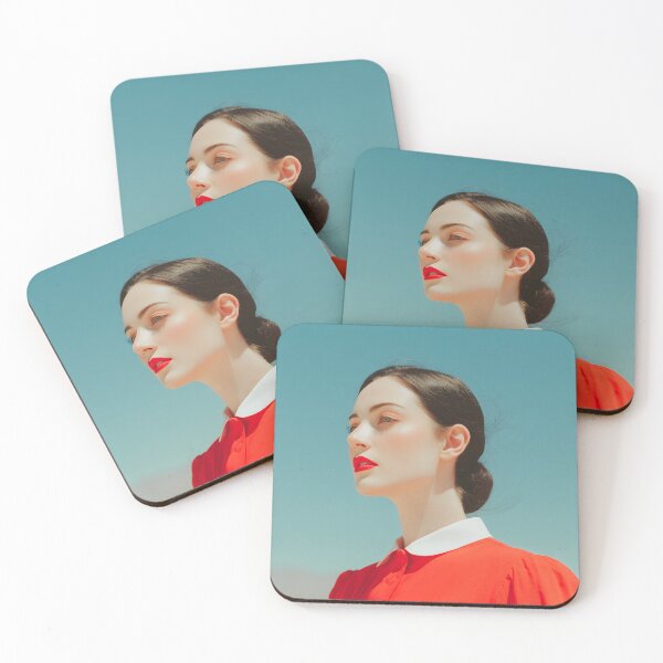 Item preview, Red Portrait of Woman in Red Blouse, Stylish Photography designed and sold by Mindrender.