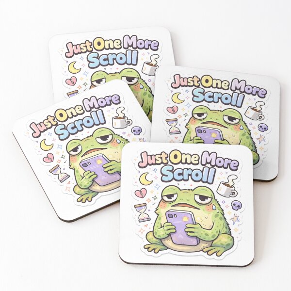 Item preview, Just One More Scroll Frog Sticker – Chronically Online Meme Frog designed and sold by CaptainDude.