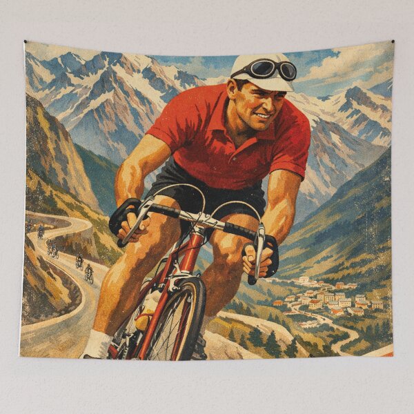 Aperçu de l'œuvre Vélo de course vintage Alpe d’Huez créée et vendue par Mauswohn.