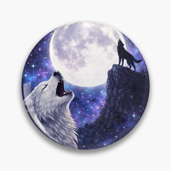 Item preview, Two Howling Wolves Moon – Wolf Cliffside Sky  designed and sold by ClutchCassidyTees.