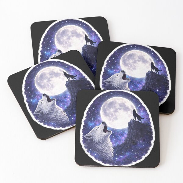 Item preview, Two Howling Wolves Moon – Wolf Cliffside Sky  designed and sold by ClutchCassidyTees.
