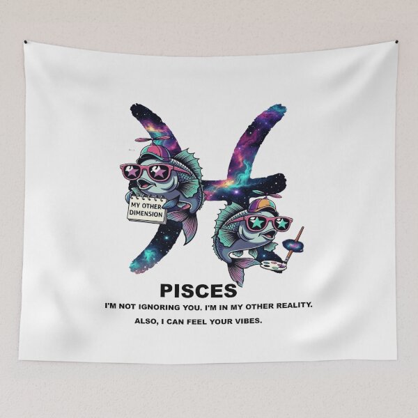 Item preview, Funny Pisces Zodiac - "Other Reality" Artistic Space Fish Design designed and sold by ClaussShop.