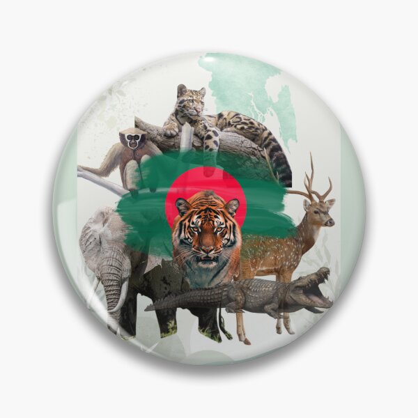 Item preview, Six Iconic Wild Soul of Bangladesh (Royal bengal tiger, rare clouded leopard, spotted deer, gharial, western hoolock gibbon, asian elephant) designed and sold by BigSquareOfficial.