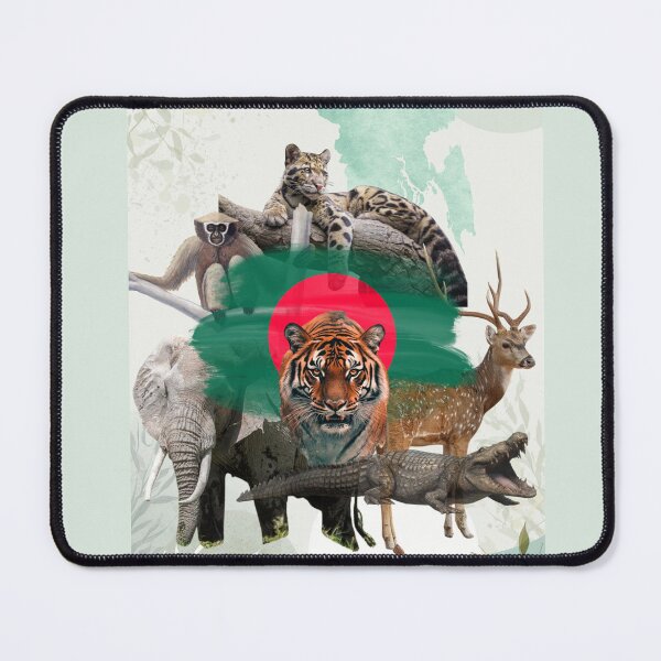 Item preview, Six Iconic Wild Soul of Bangladesh (Royal bengal tiger, rare clouded leopard, spotted deer, gharial, western hoolock gibbon, asian elephant) designed and sold by BigSquareOfficial.