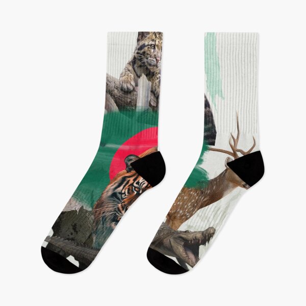 Item preview, Six Iconic Wild Soul of Bangladesh (Royal bengal tiger, rare clouded leopard, spotted deer, gharial, western hoolock gibbon, asian elephant) designed and sold by BigSquareOfficial.