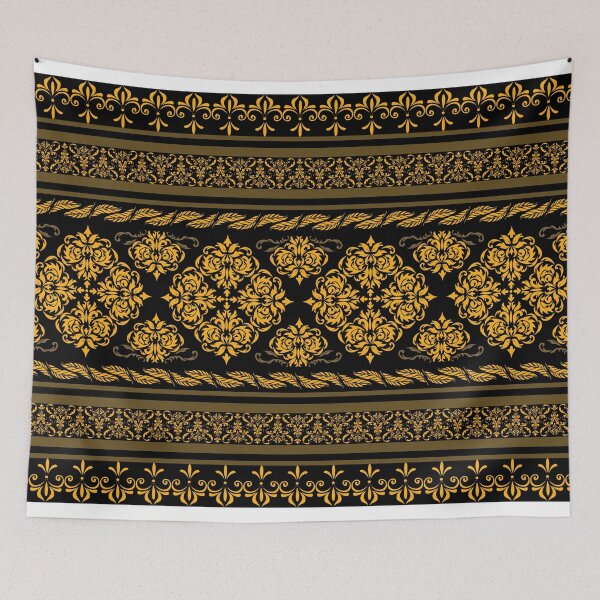 Item preview, Luxury Vintage Floral Damask Border Pattern in Gold designed and sold by PowerAntShop.