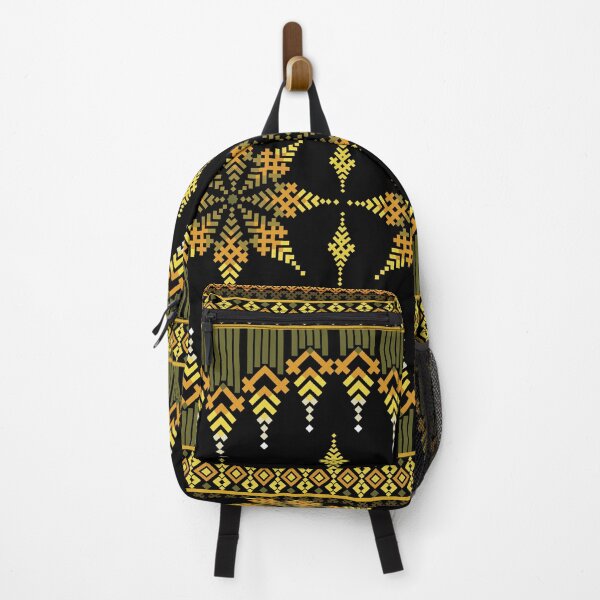 Item preview, Ethnic Star Tribal Pattern Border in Gold on Black Background designed and sold by PowerAntShop.