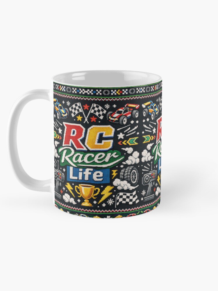 Thumbnail 5 of 6, Coffee Mug, RC Racer Life Remote Controlled Cars Knitting Pattern designed and sold by Mauswohn.