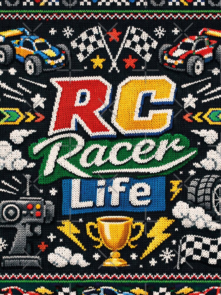 Thumbnail 4 of 4, iPhone Case, RC Racer Life Remote Controlled Cars Knitting Pattern designed and sold by Mauswohn.