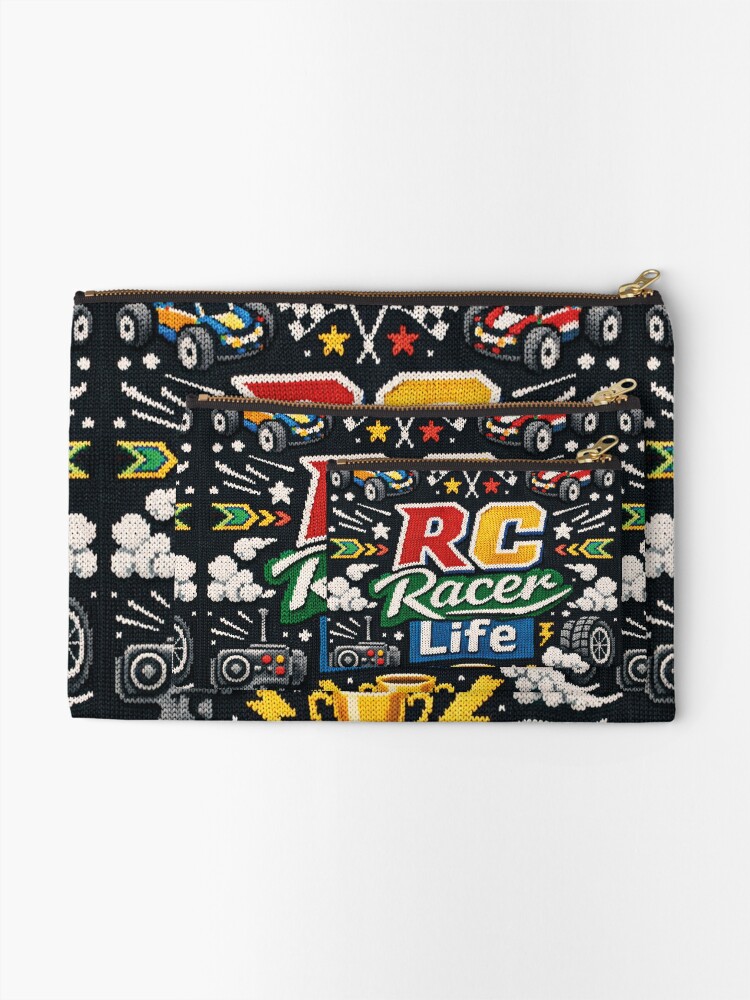 Thumbnail 2 of 4, Zipper Pouch, RC Racer Life Remote Controlled Cars Knitting Pattern designed and sold by Mauswohn.