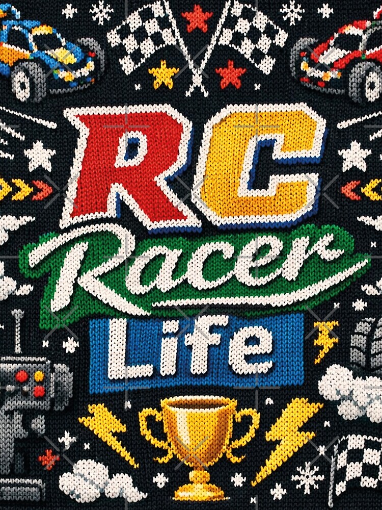 Thumbnail 3 of 3, Scarf, RC Racer Life Remote Controlled Cars Knitting Pattern designed and sold by Mauswohn.