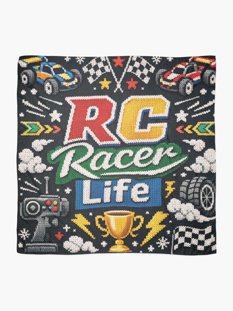 Thumbnail 2 of 3, Scarf, RC Racer Life Remote Controlled Cars Knitting Pattern designed and sold by Mauswohn.
